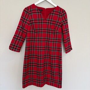 Talbots Petite Size 4P Tartan Plaid Shift Dress Ralph Lauren Holiday Christmas
